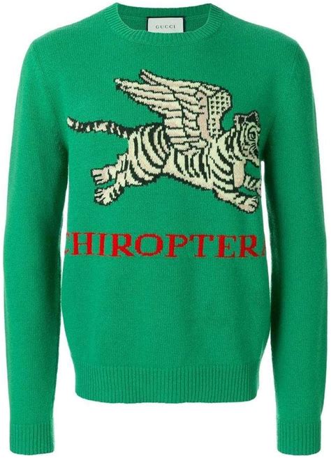 gucci cardigan tiger on bck|Gucci flying tiger sweater.